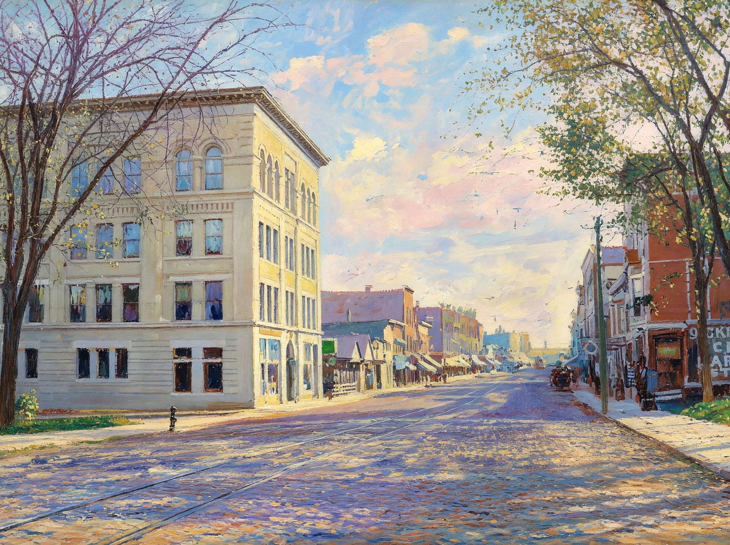 Main Street Looking South Waterville Maine in 1905 Art Print (7 Sizes)