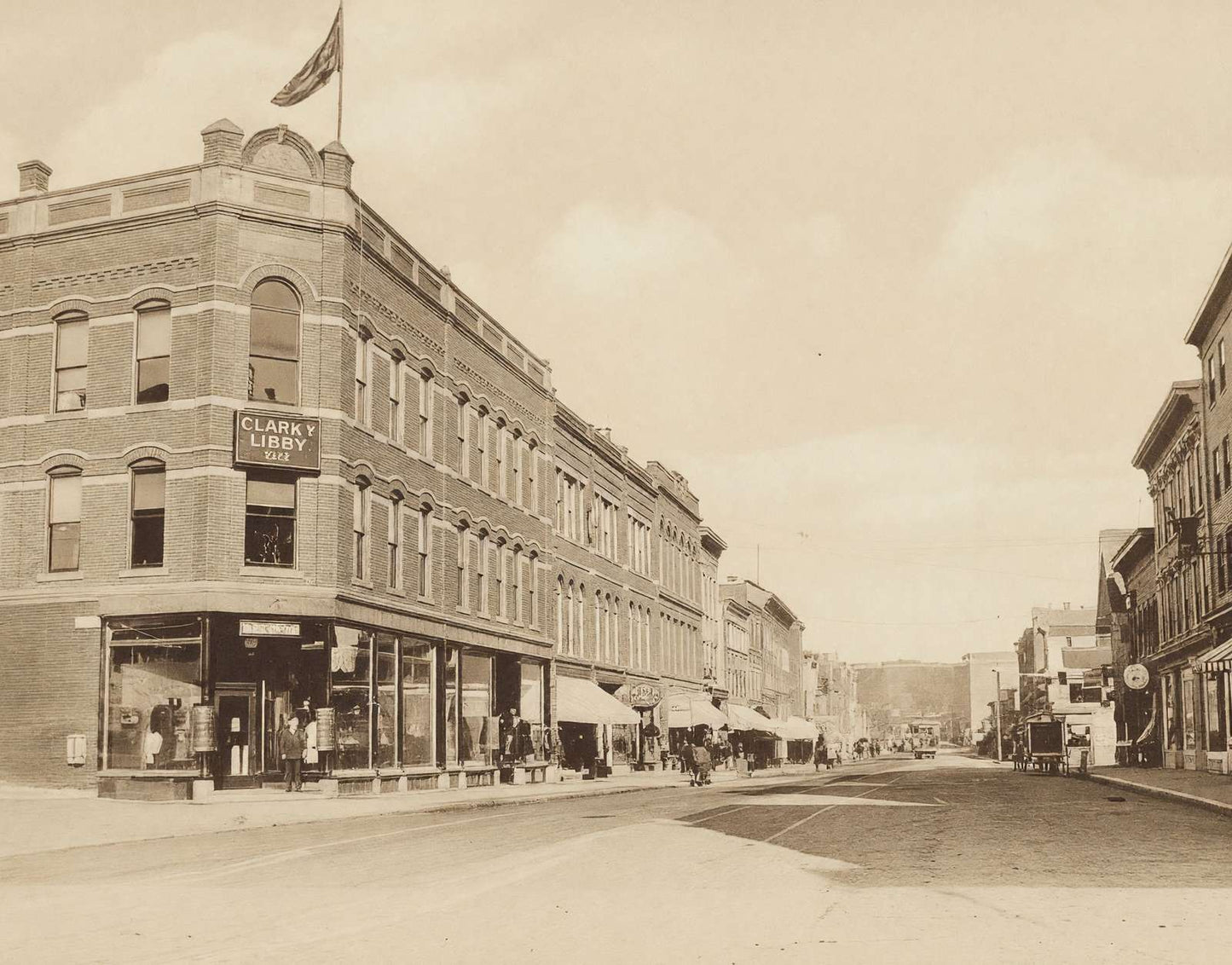 Main Street Looking North Waterville Maine in 1911 Vintage Print (7 Sizes)