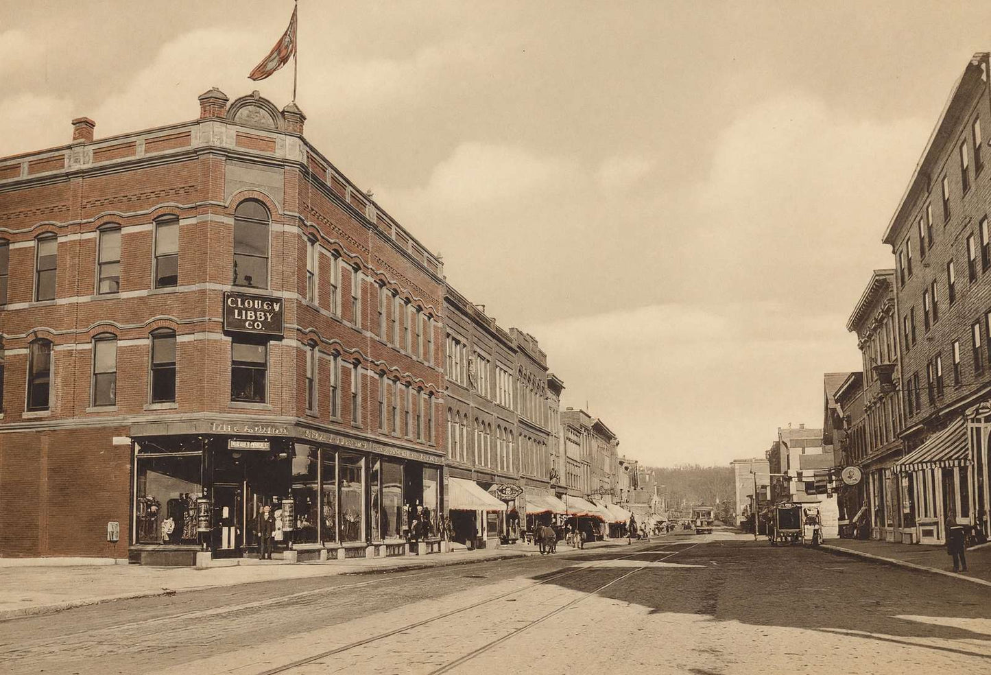 Main Street Looking North Waterville Maine in 1905 Vintage Print (7 Sizes)