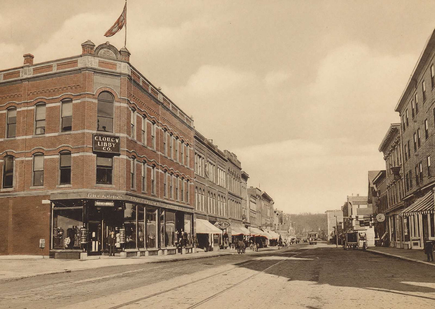 Main Street Looking North Waterville Maine in 1905 Vintage Print (7 Sizes)