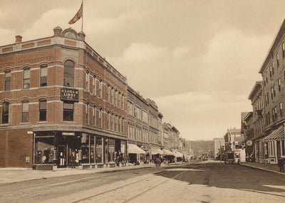 Main Street Looking North Waterville Maine in 1905 Vintage Print (7 Sizes)