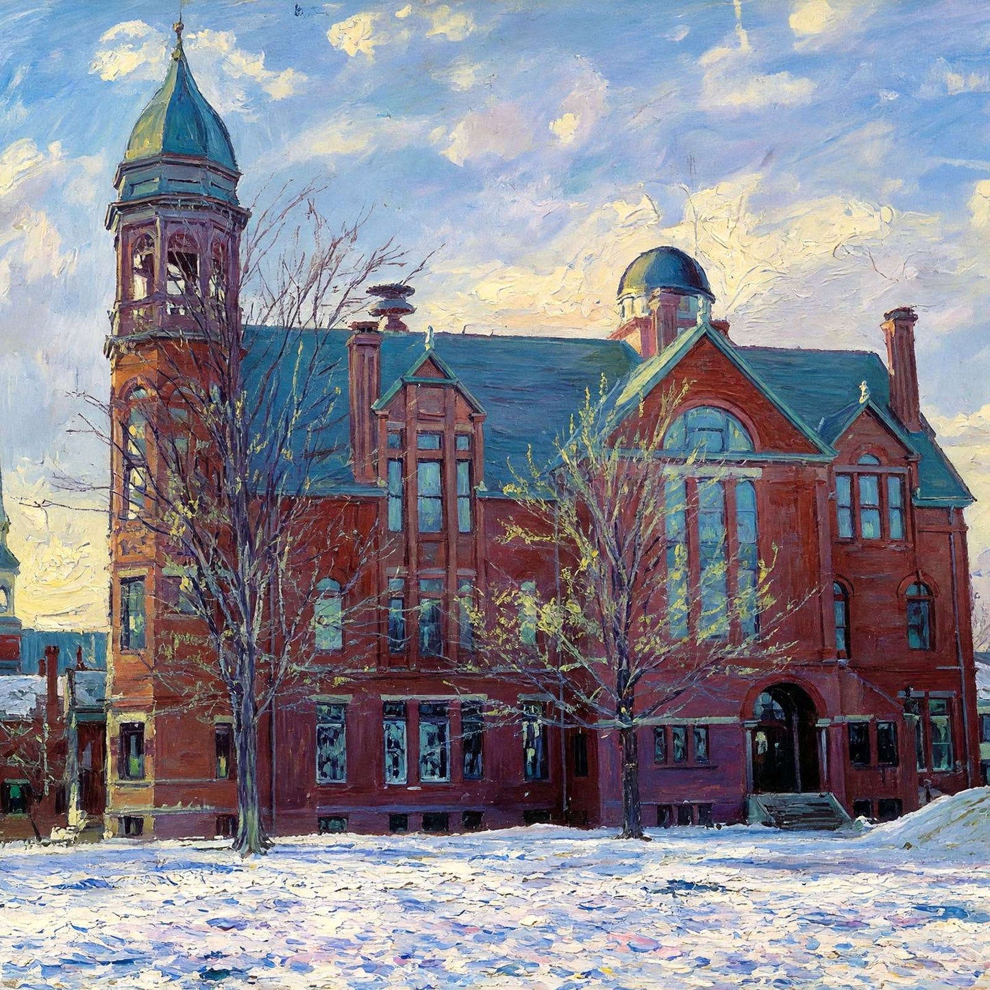 Coburn Classical Institute Waterville Maine in 1905 Art Print (7 Sizes)
