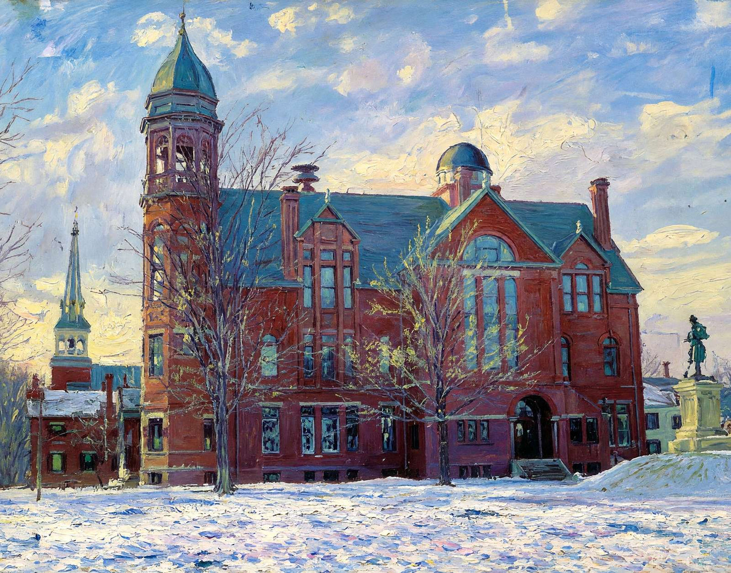Coburn Classical Institute Waterville Maine in 1905 Art Print (7 Sizes)