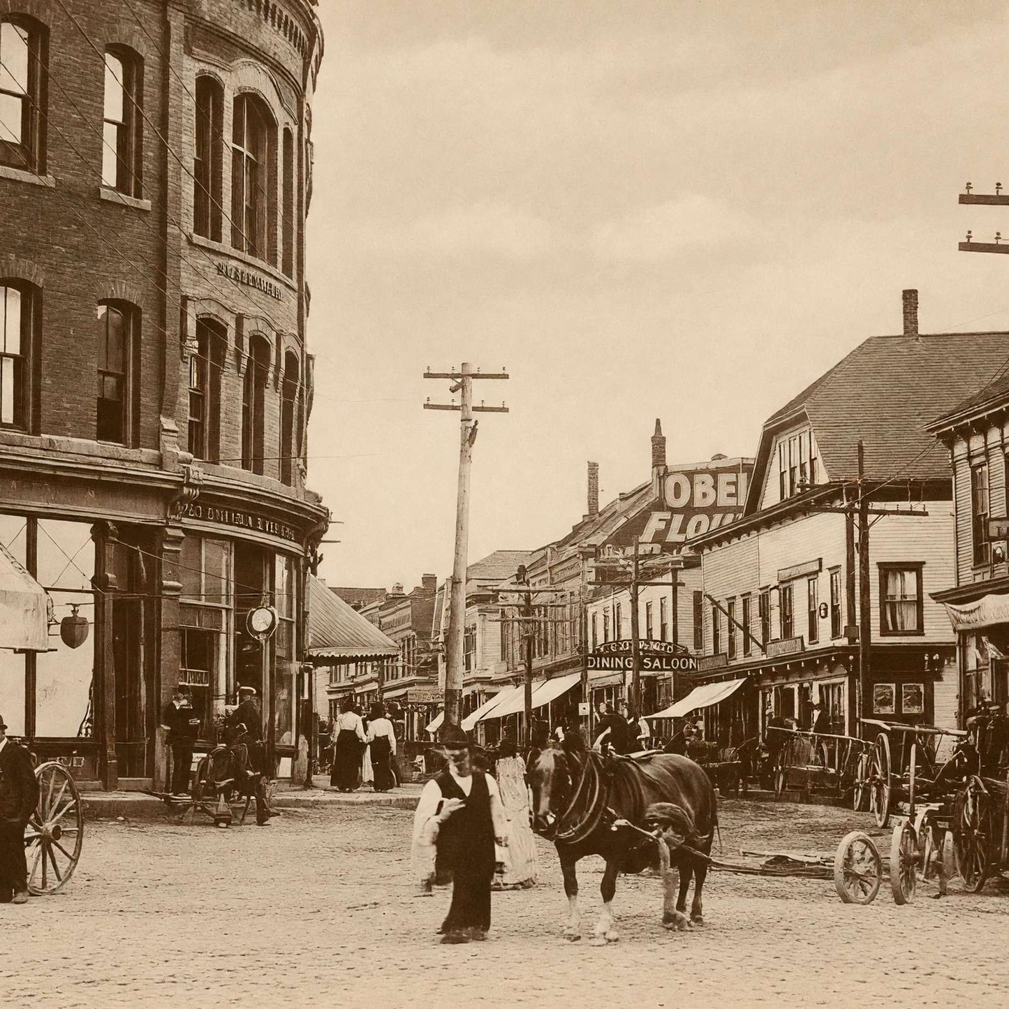 Water Street Eastport Maine in 1906 Vintage Print (7 Sizes) - Reproduction