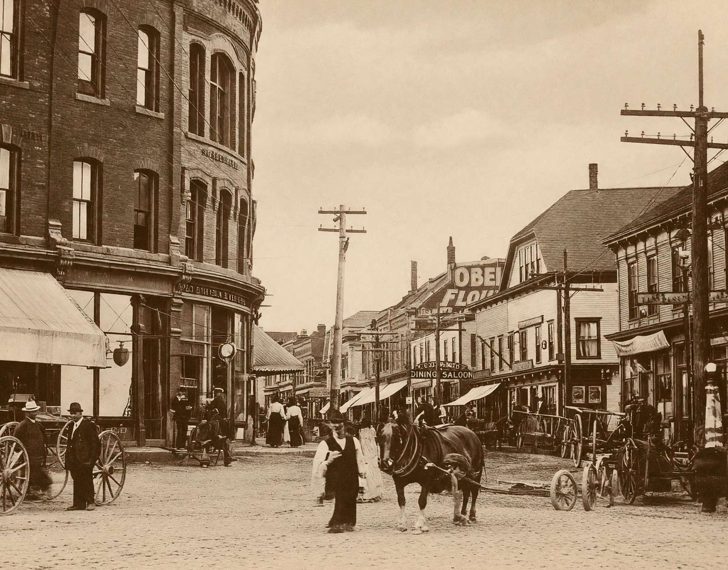 Water Street Eastport Maine in 1906 Vintage Print (7 Sizes) - Reproduction