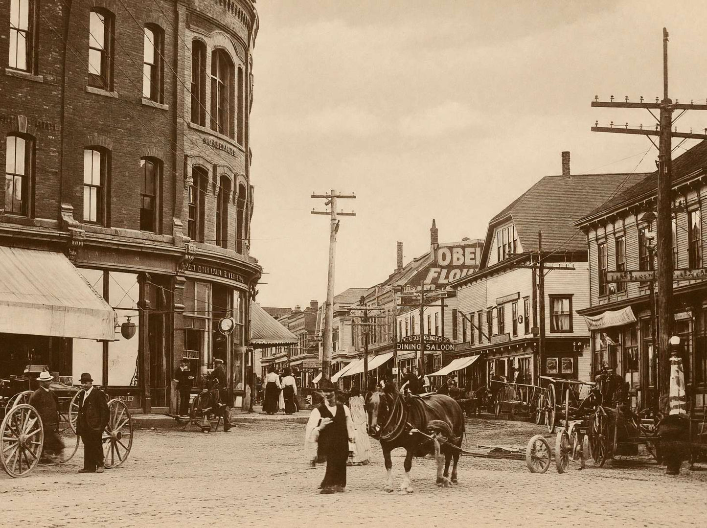 Water Street Eastport Maine in 1906 Vintage Print (7 Sizes) - Reproduction