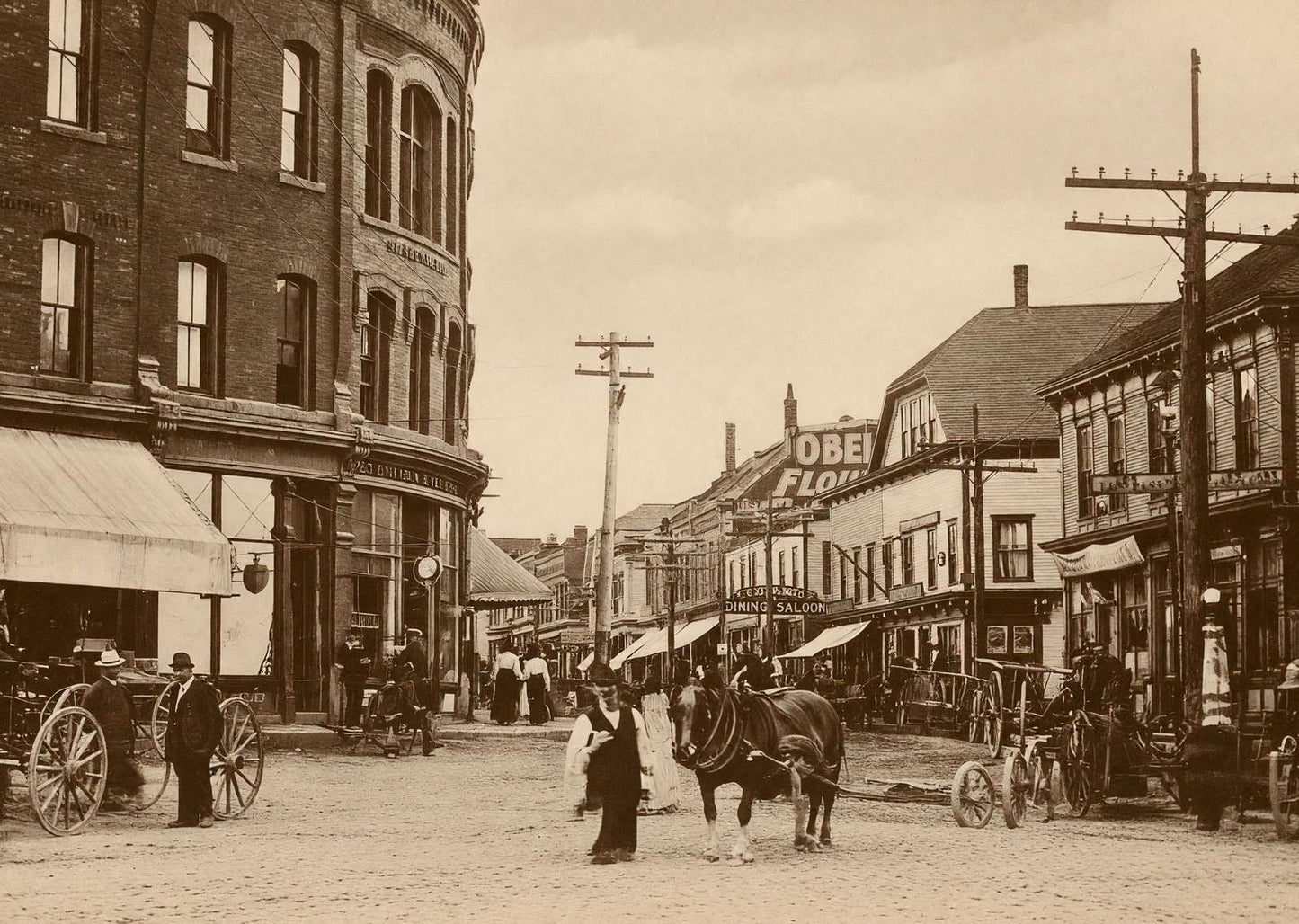 Water Street Eastport Maine in 1906 Vintage Print (7 Sizes) - Reproduction