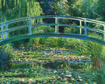 Water Lilies and Japanese Bridge painting print by Claude Monet