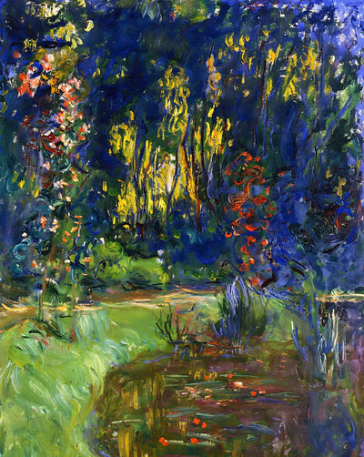 Water Lily Pond at Giverny art print by Claude Monet (1918)