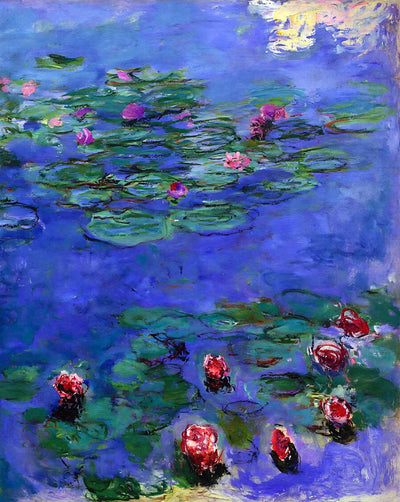Water Lilies Red art print by Claude Monet (1914)