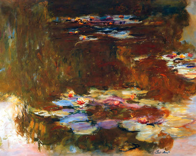 Water Lily Pond painting print by Claude Monet (1917)