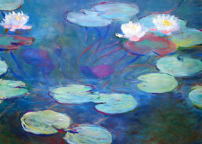 Water Lilies, Pink Art Print 1897 Painting by Claude Monet (6 Sizes)