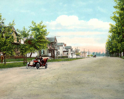 Wayne Avenue in Waynesboro in 1908 vintage print