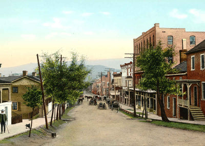 Main Street with Neese Hotel Waynesboro in 1908 Vintage Print (7 Sizes)