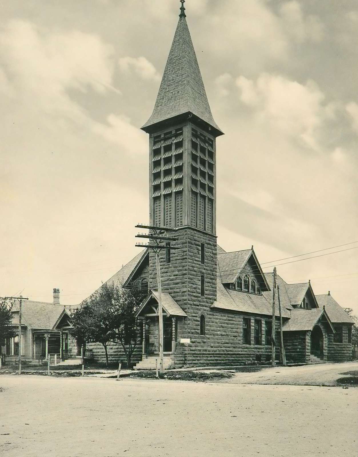 Weatherford Texas First Presbyterian Church in 1910 Vintage Print (7 Sizes)
