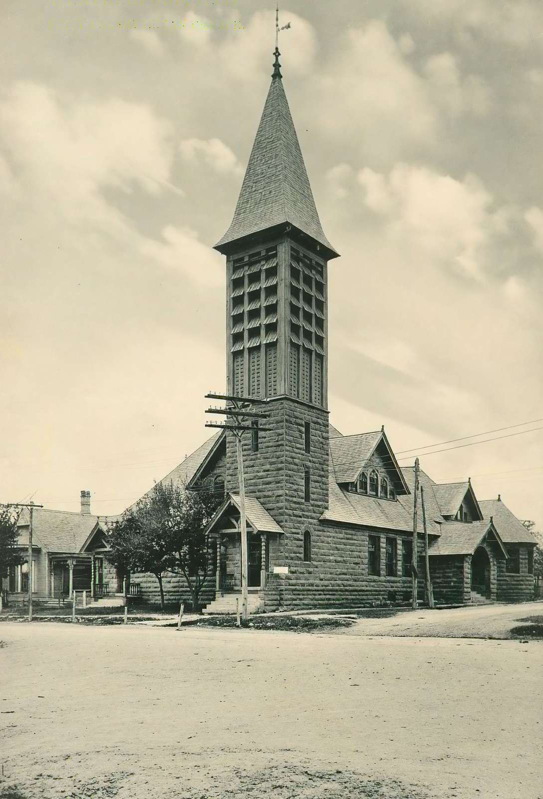 Weatherford Texas First Presbyterian Church in 1910 Vintage Print (7 Sizes)