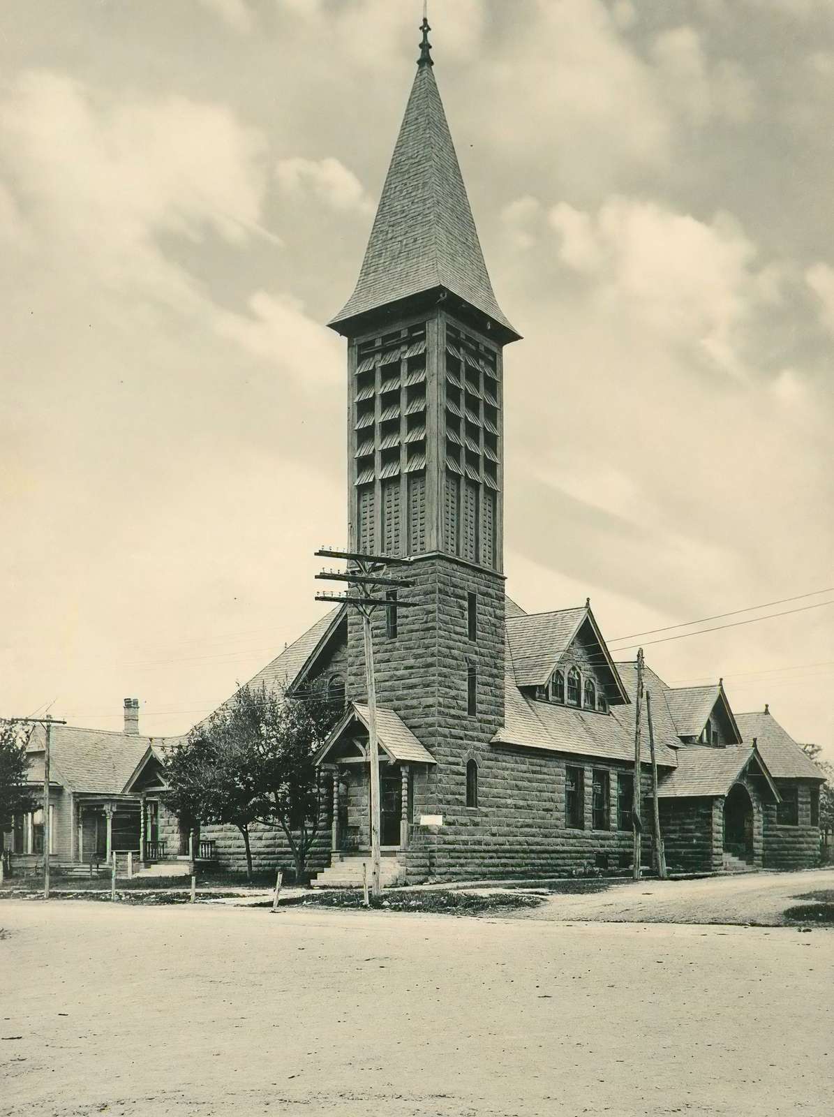 Weatherford Texas First Presbyterian Church in 1910 Vintage Print (7 Sizes)