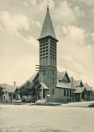 Weatherford Texas First Presbyterian Church in 1910 Vintage Print (7 Sizes)