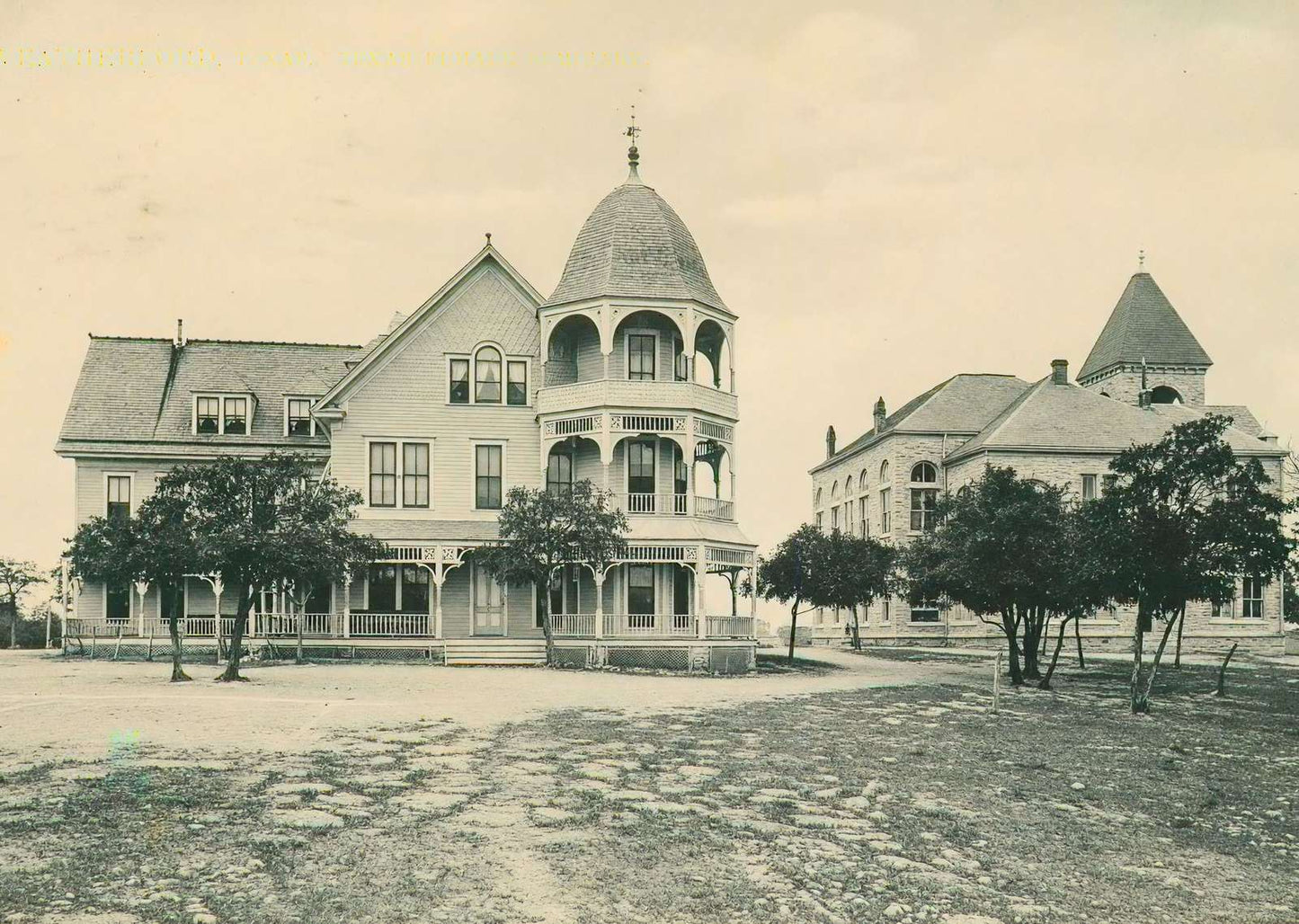 Weatherford Texas Female Seminary in 1910 Vintage Print (7 Sizes) - Enhanced