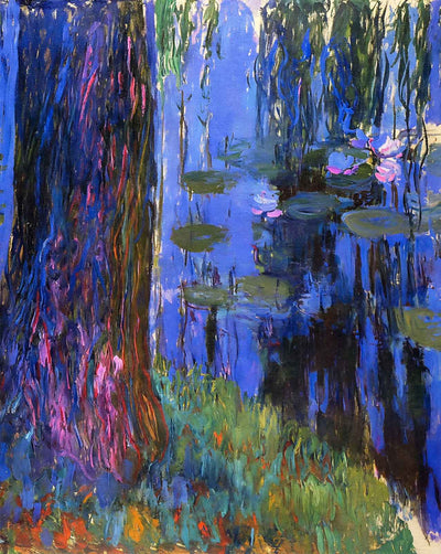 Weeping Willow and Water-Lily Pond painting print by Claude Monet (1916)