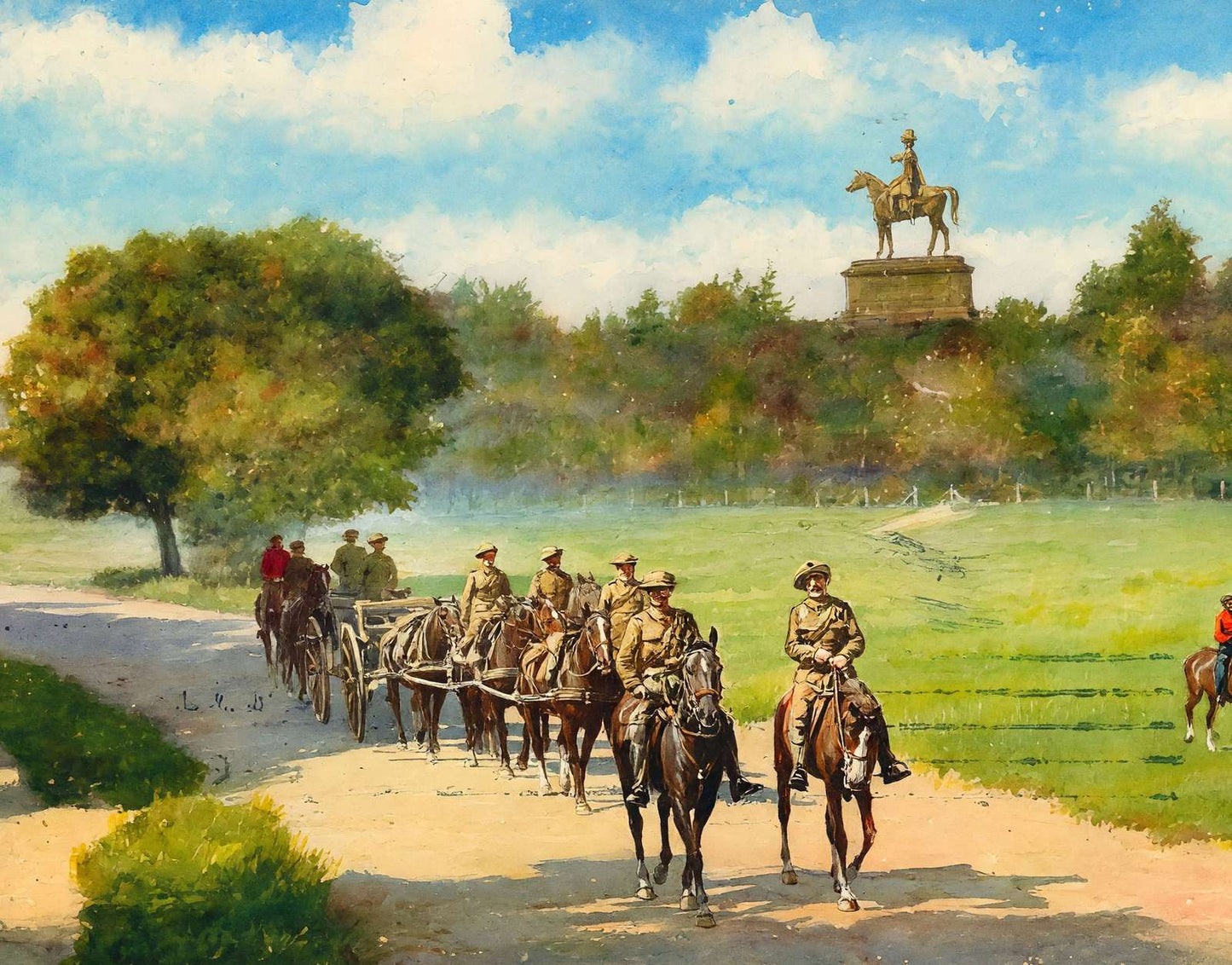 Wellington's Statue Aldershot in 1904 Art Print (7 Sizes) - Acid Free