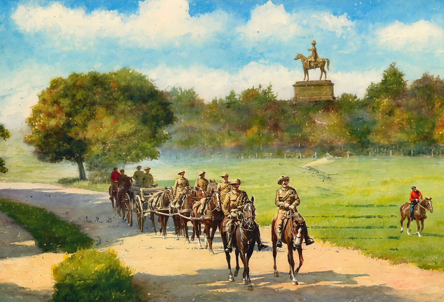 Wellington's Statue Aldershot in 1904 Art Print (7 Sizes) - Acid Free