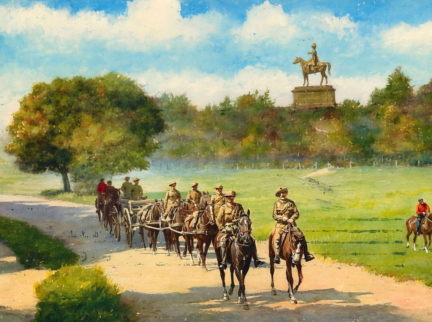 Wellington's Statue Aldershot in 1904 Art Print (7 Sizes) - Acid Free