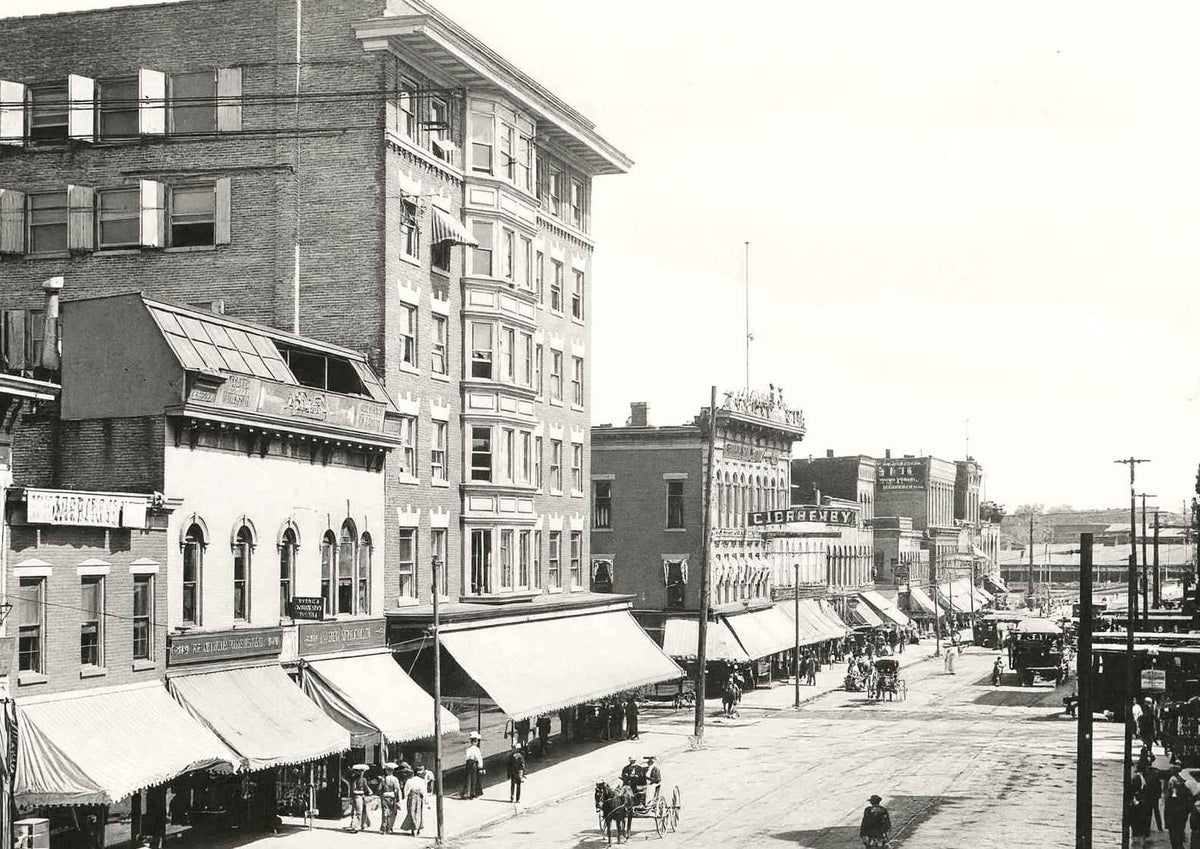 West State Street Rockford Illinois in 1904 Vintage Photo (7 Sizes) - Retouched