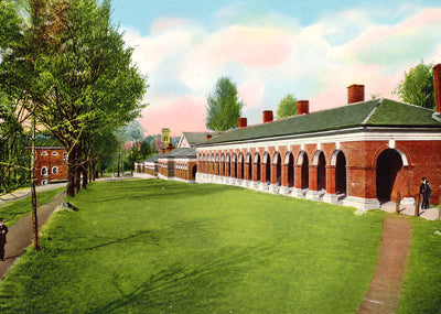 West Range University of Virginia Charlottesville in 1907 Vintage Print