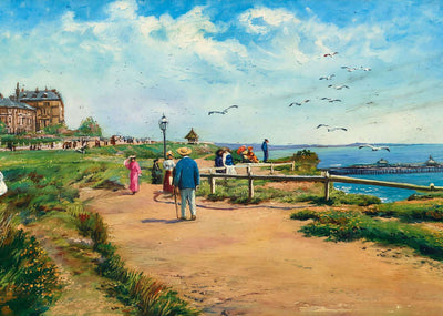 West Cliff Promenade and Pier Bournemouth in 1904 Art Print (7 Sizes)
