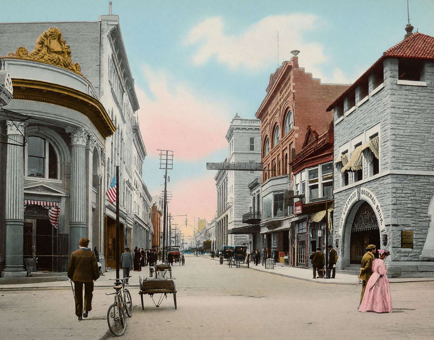 West Commerce Street San Antonio in 1906 Vintage Print (7 Sizes)