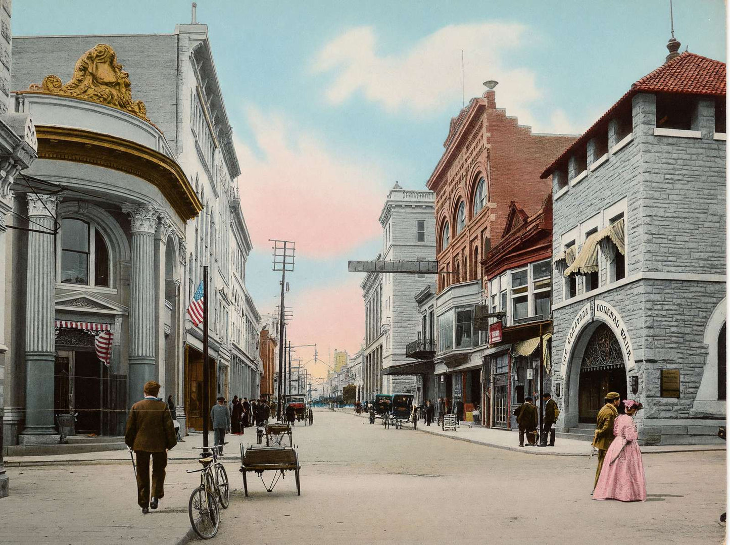 West Commerce Street San Antonio in 1906 Vintage Print (7 Sizes)