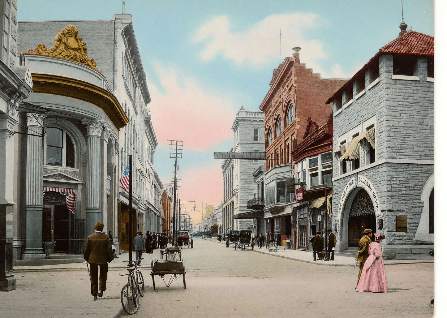 West Commerce Street San Antonio in 1906 Vintage Print (7 Sizes)