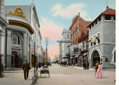 West Commerce Street San Antonio in 1906 Vintage Print (7 Sizes)