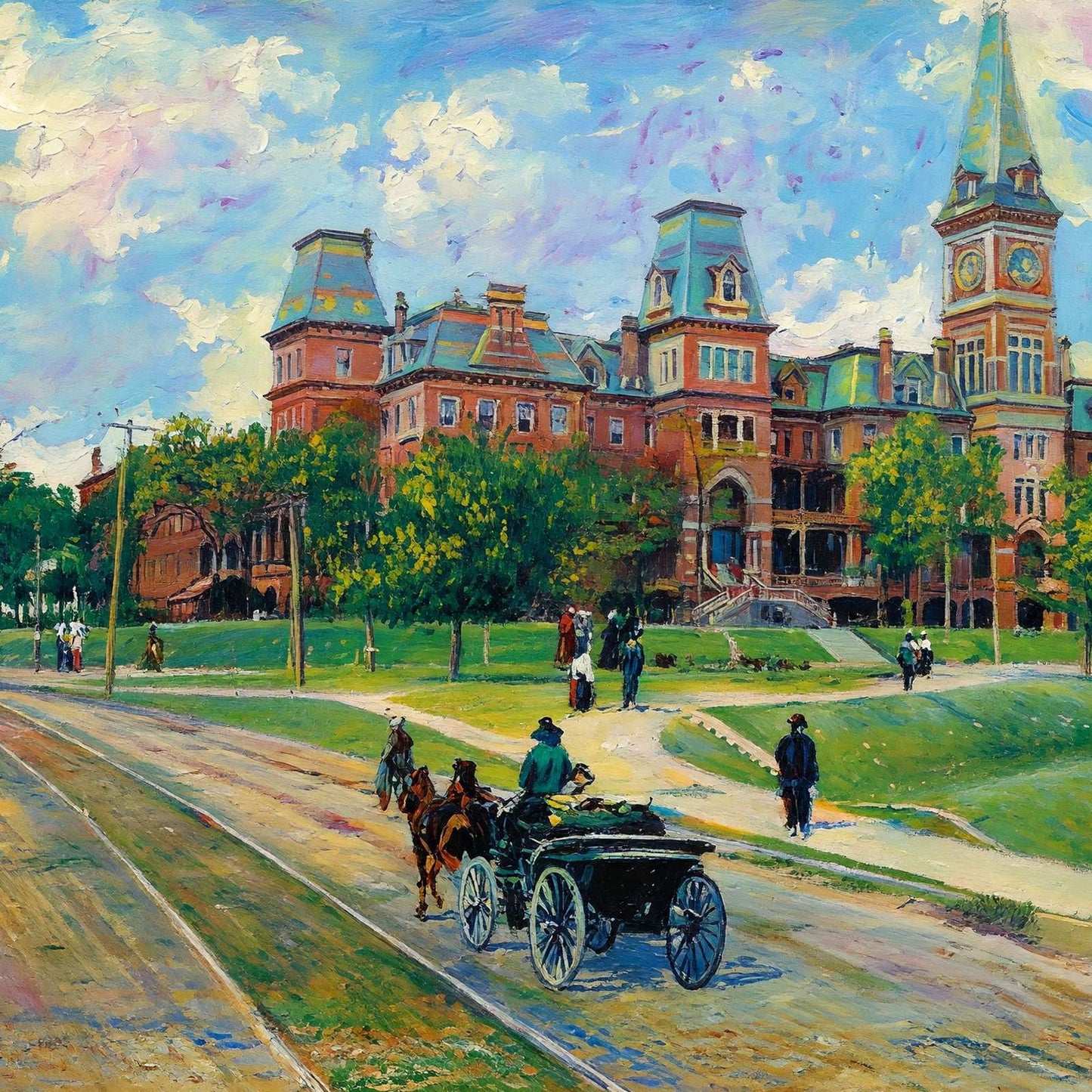 Wesleyan Female College Macon GA in 1904 Art Print (7 Sizes) - Enhanced