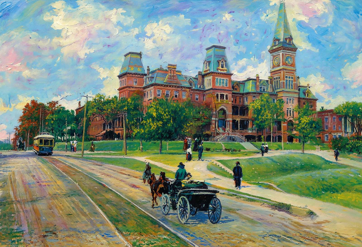 Wesleyan Female College Macon GA in 1904 Art Print (7 Sizes) - Enhanced