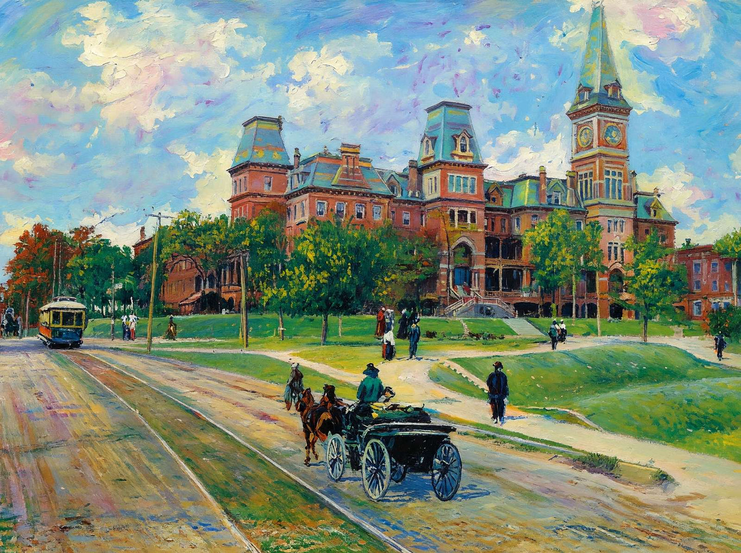 Wesleyan Female College Macon GA in 1904 Art Print (7 Sizes) - Enhanced