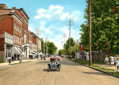 West Main Street Charlottesville VA in 1905 Vintage Print (7 Sizes)