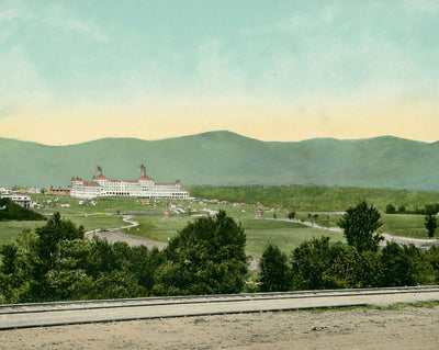 Presidential Range and Mount Washington Hotel vintage print