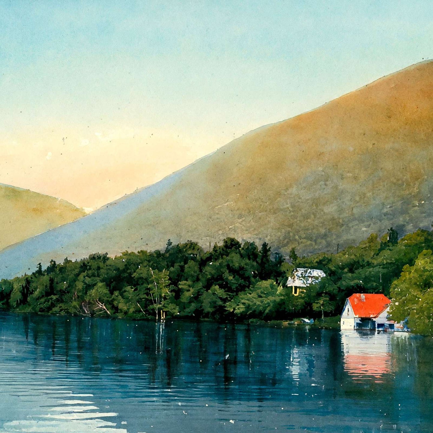 White Mountains Echo Lake and Mount Cannon in 1907 Art Print (7 Sizes)