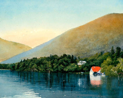 White Mountains Echo Lake and Mount Cannon art print