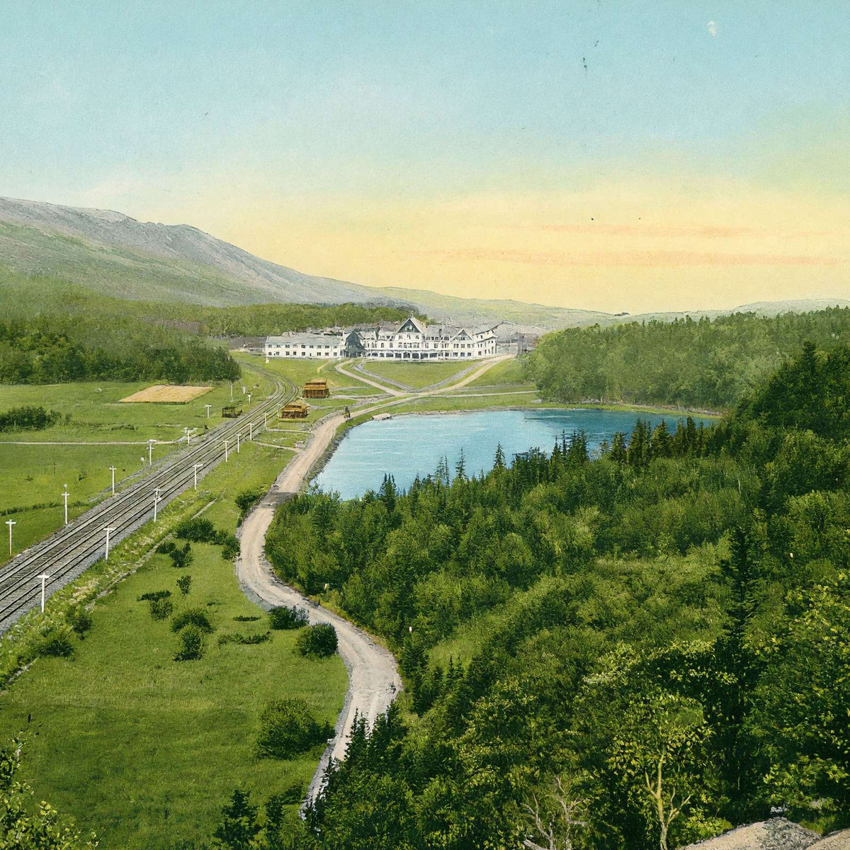 White Mountains Crawford House and Saco Lake from the Vintage Print (7 Sizes)