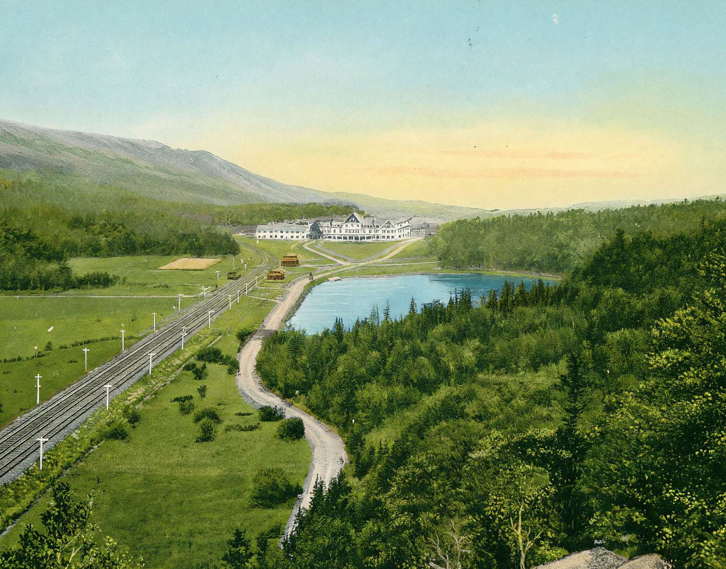 White Mountains Crawford House and Saco Lake from the Vintage Print (7 Sizes)