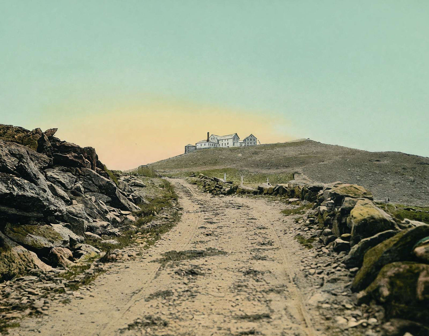 White Mountains Summit House from Carriage Road in 1907 Vintage Print (7 Sizes)