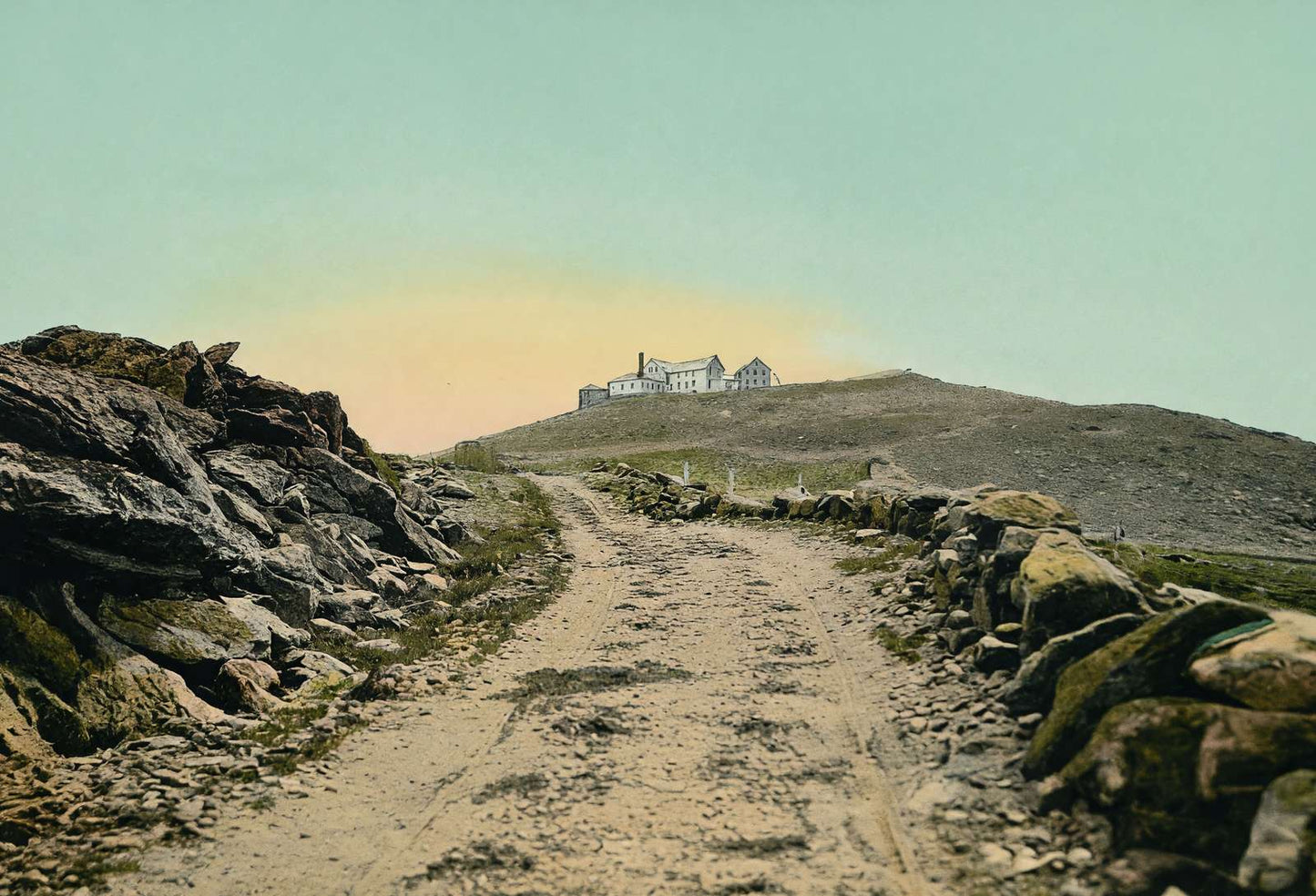 White Mountains Summit House from Carriage Road in 1907 Vintage Print (7 Sizes)