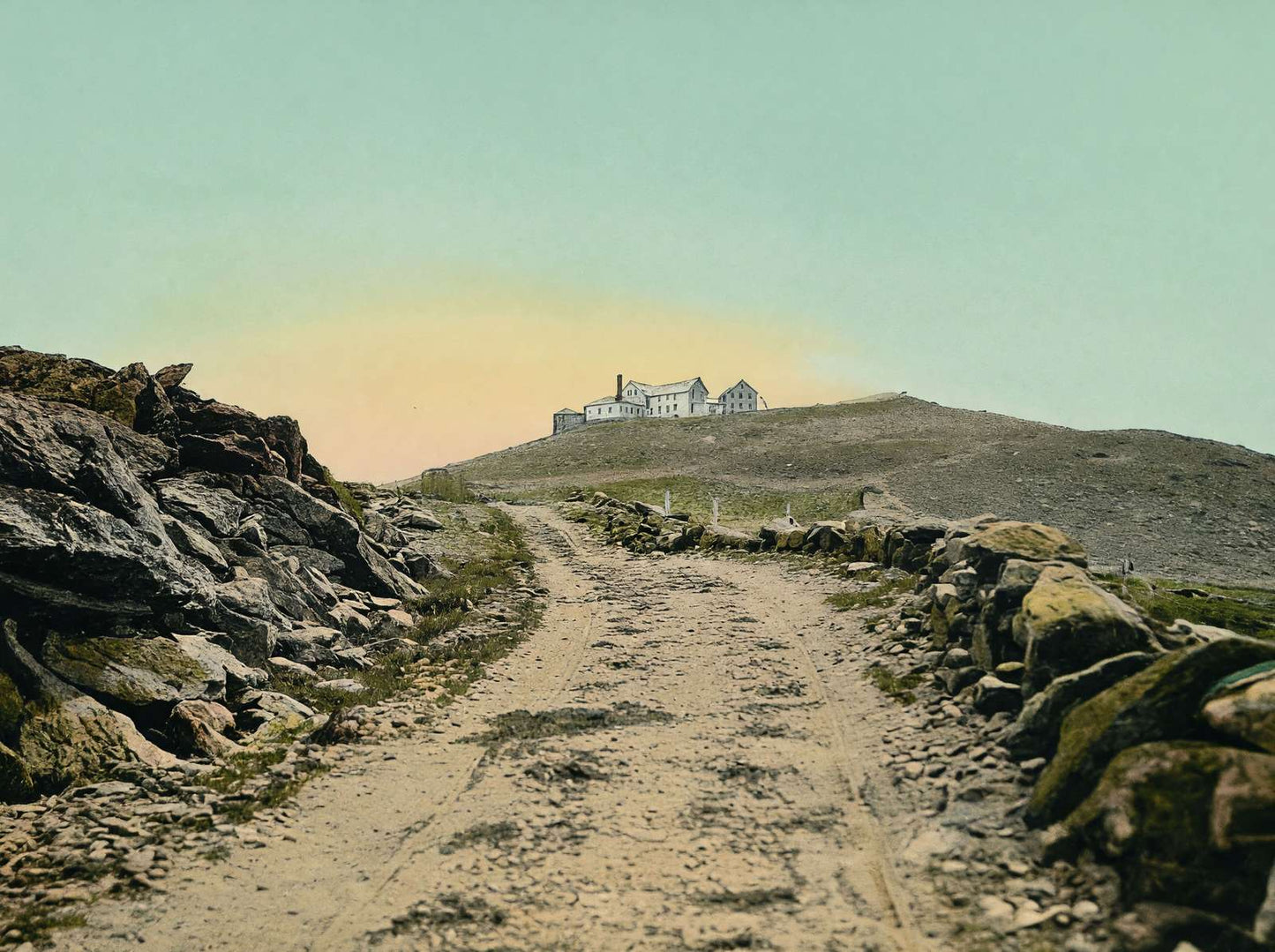 White Mountains Summit House from Carriage Road in 1907 Vintage Print (7 Sizes)