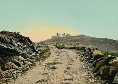 White Mountains Summit House from Carriage Road in 1907 Vintage Print (7 Sizes)