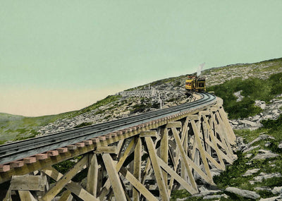 White Mountains Jacob's Ladder Mount Washington Railway in 1907 Vintage Print