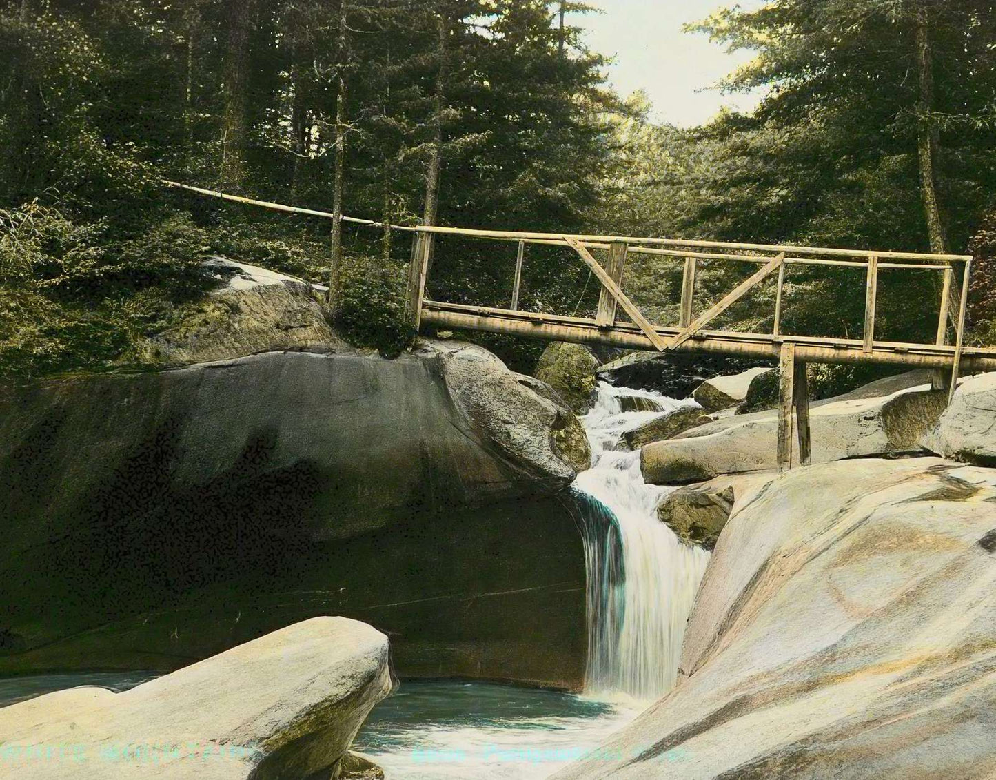 White Mountains Basin Pemigewasset River in 1907 Vintage Print (7 Sizes)