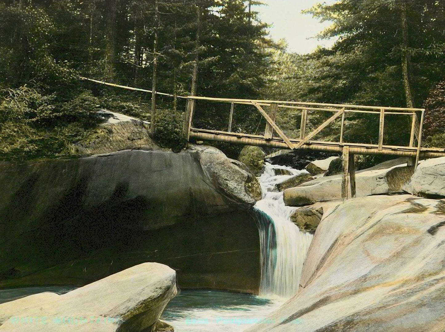White Mountains Basin Pemigewasset River in 1907 Vintage Print (7 Sizes)